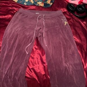 Juicy Couture Burgundy Velour Joggers